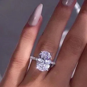New 5 Ct Oval Cut Diamond Sterling Silver Ring